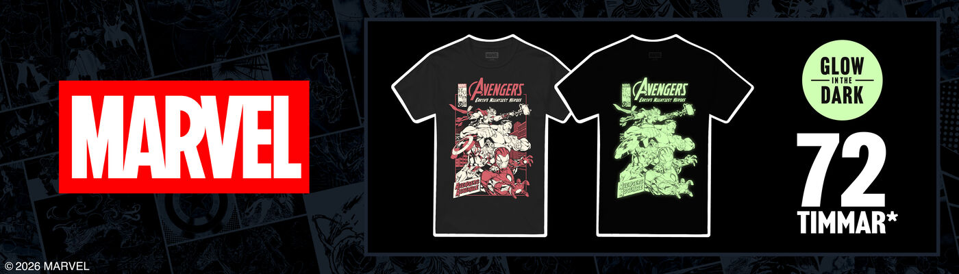 Marvel Avengers med självlysande tryck / Exklusiv merch på tillfälligt besök! / Skynda dig!
